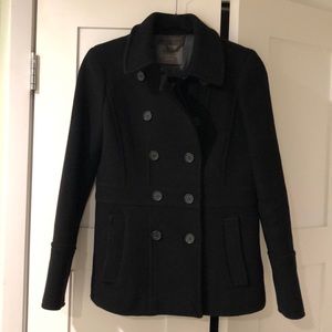 J Crew Stadium Cloth Black Wool Peacoat Sz 4